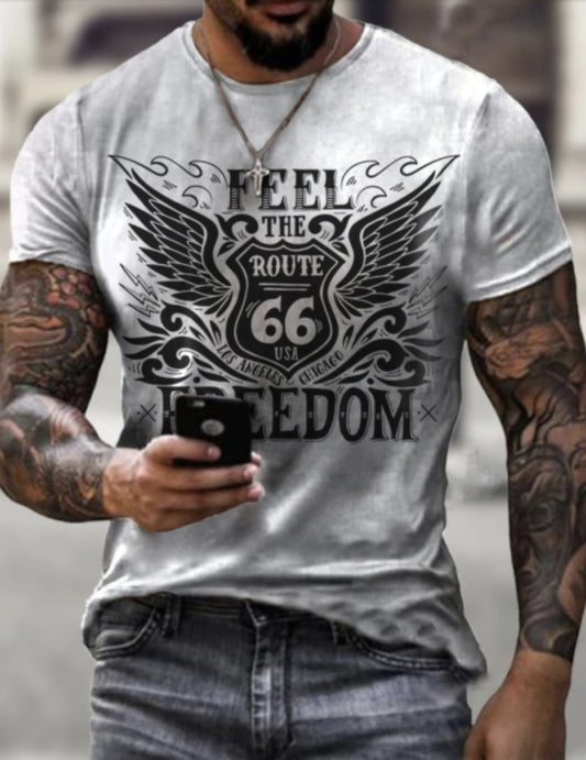 Summer Men's Printed Casual Short Sleeved Top T-Shirt