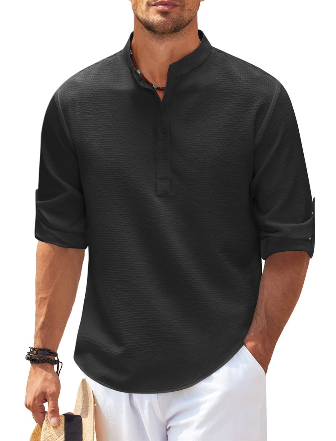 Men's Elegant Long Sleeve Pullover Shirt