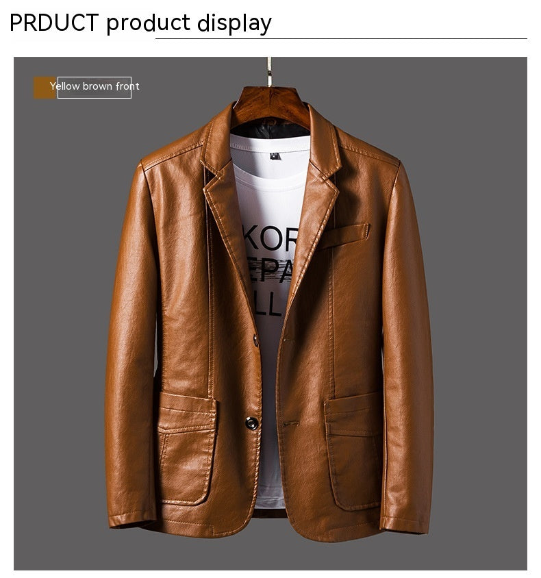 Stylish and casual PU leather jacket for men