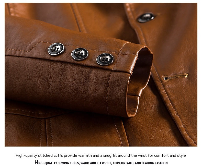 Stylish and casual PU leather jacket for men