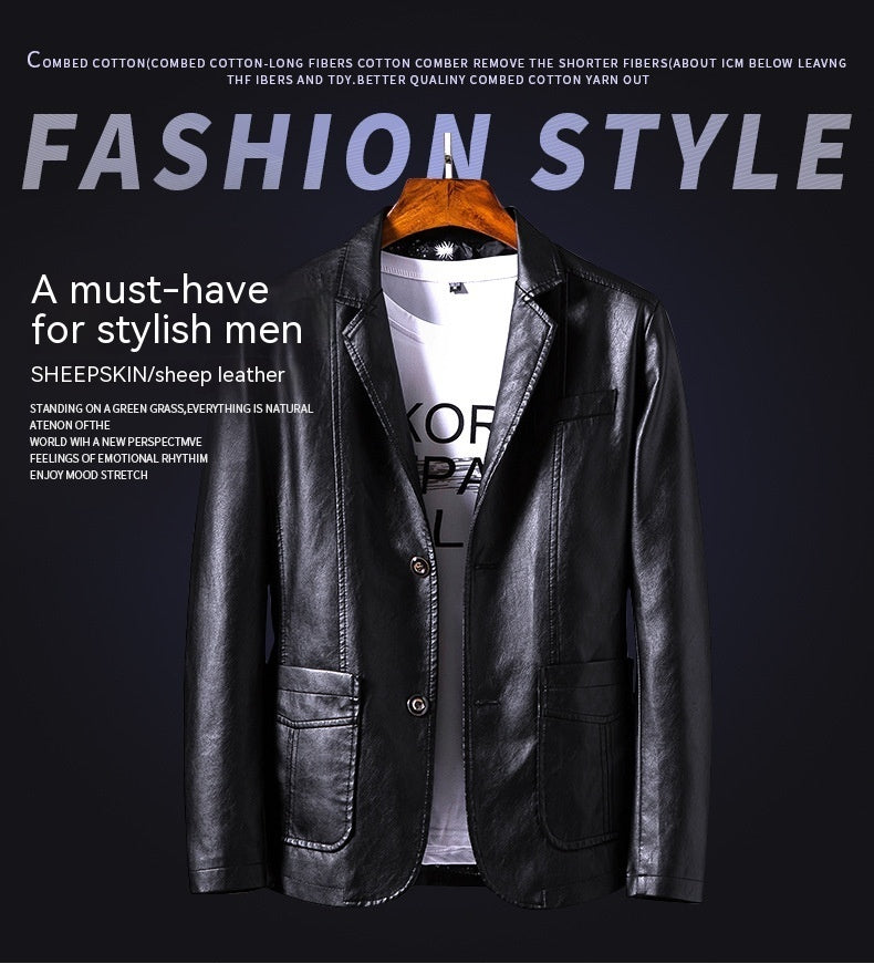 Stylish and casual PU leather jacket for men