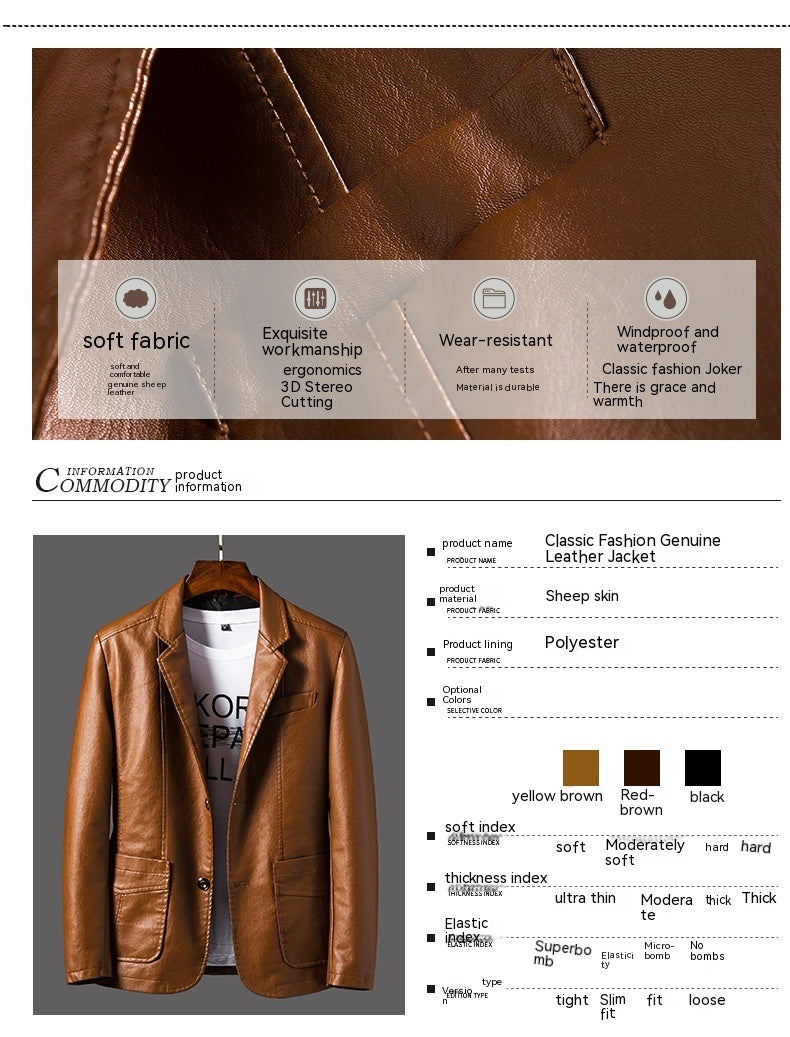 Stylish and casual PU leather jacket for men