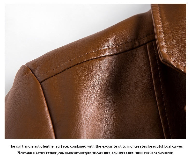 Stylish and casual PU leather jacket for men