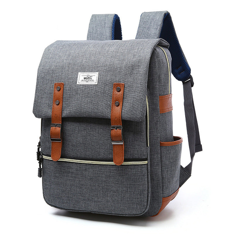 Vintage Canvas Backpack with USB Charging – Laptop School & Travel Bag
