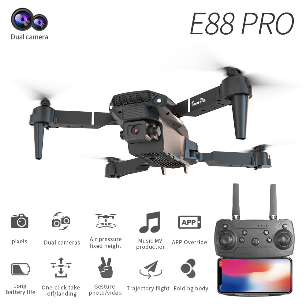 Remote Control Toy | E88 Dual Camera Drone, WiFi FPV Double Folding RC Quadcopter Altitude Hold