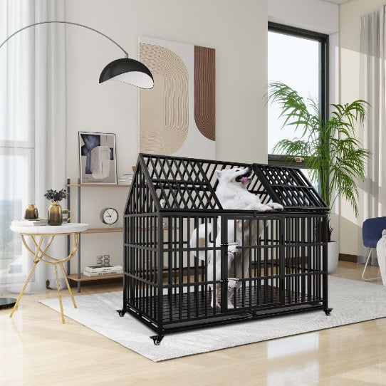 Heavy Duty Patio Privacy Dog House | Heavy Duty Cage Frame 2 Doors