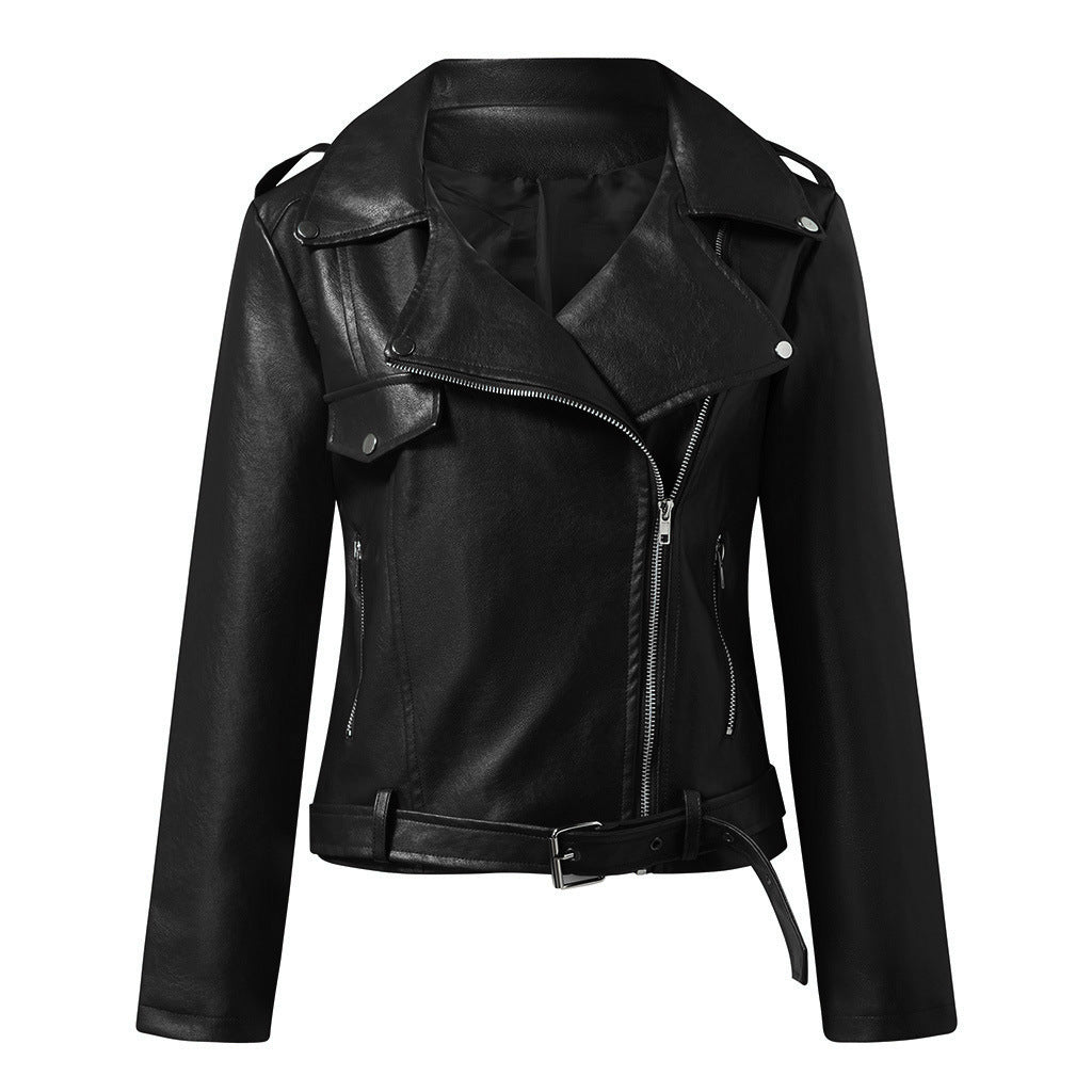 Stylish Leather Jacket For Women | Short PU Leather Motorcycle Coat