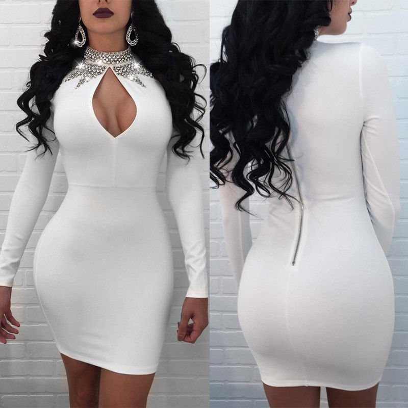 Women’s Long Sleeve Club Dress – Elegant Bodycon Night Out Style