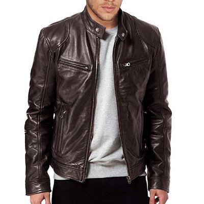 Men PU Leather Jacket For Look Attractive