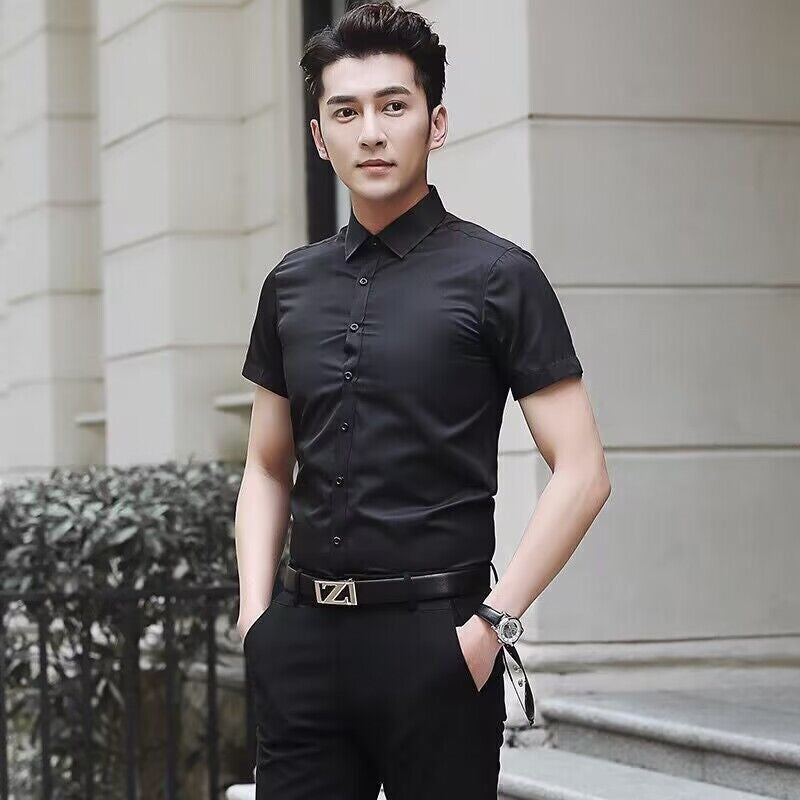 Men’s Classic White Slim Fit Long Sleeve Shirt 👔✨