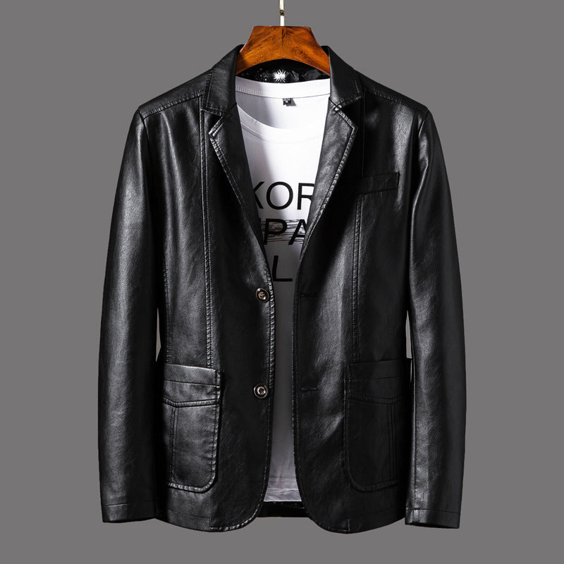 Stylish and casual PU leather jacket for men