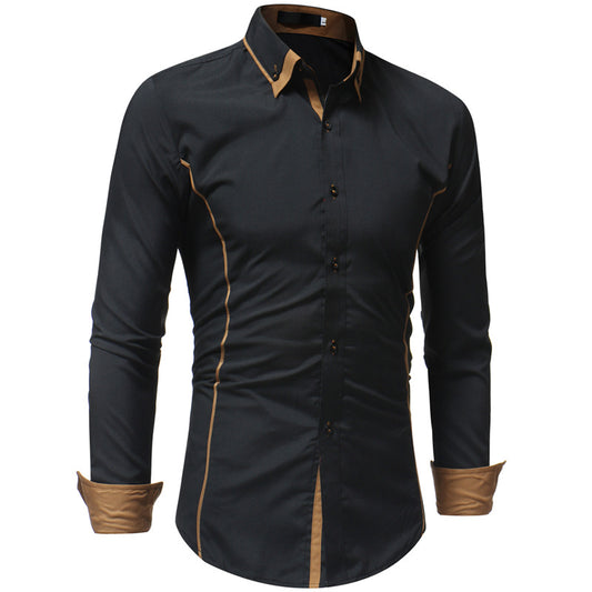 Long Sleeve Shirt For Winter Foreign Trade New Fashion Hit Color Double Collar