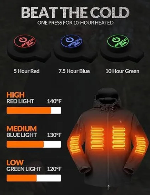Heated Jacket for Men – Soft Shell Warmth for Any Weather | WATER-RESISTANT SOFT SHELL MATERIAL