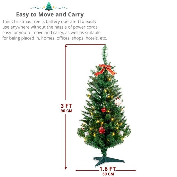 Christmas Tree Green With Santa Claus Decoration | 3ft 129 Branches