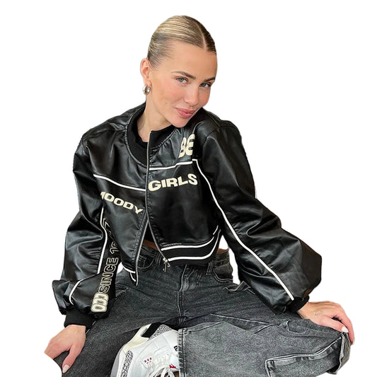 Locomotive Short Leather Jacket Women's | Coat For Casual Adventure