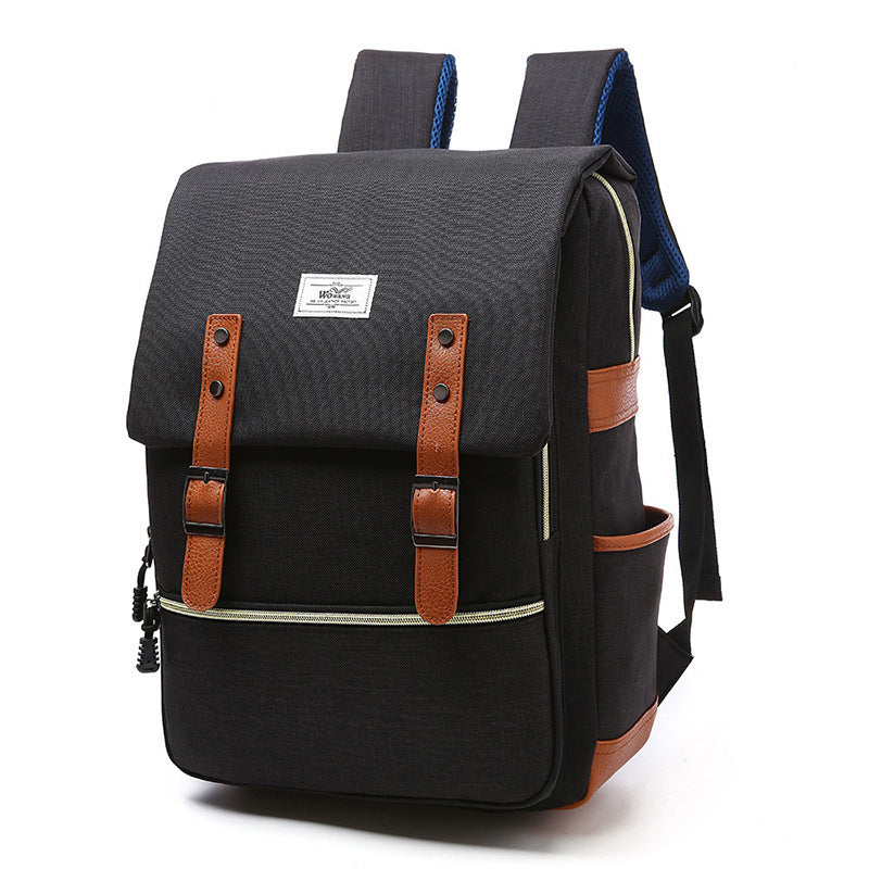 Vintage Canvas Backpack with USB Charging – Laptop School & Travel Bag