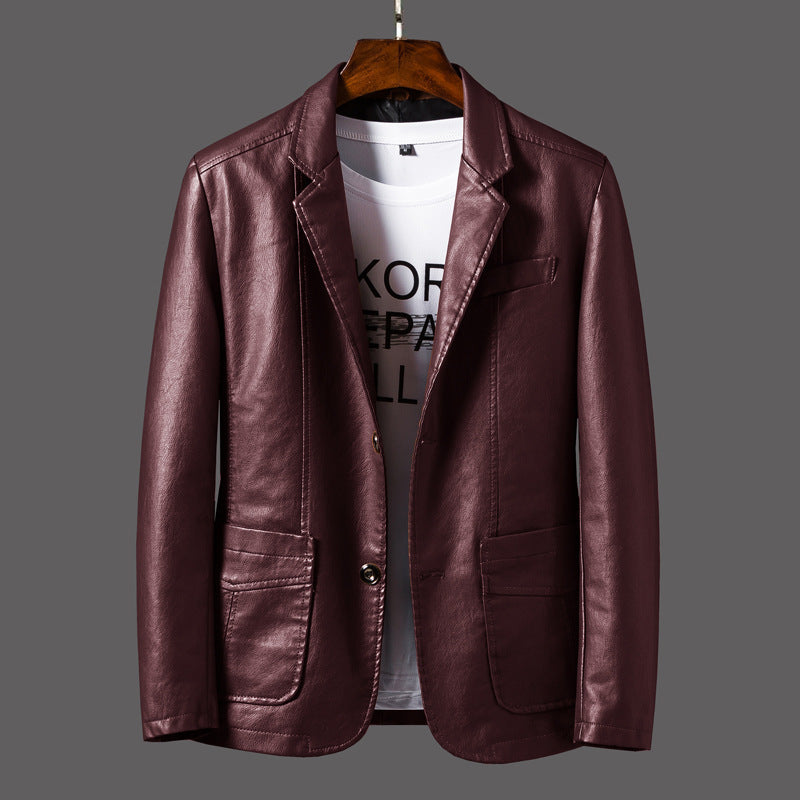 Stylish and casual PU leather jacket for men