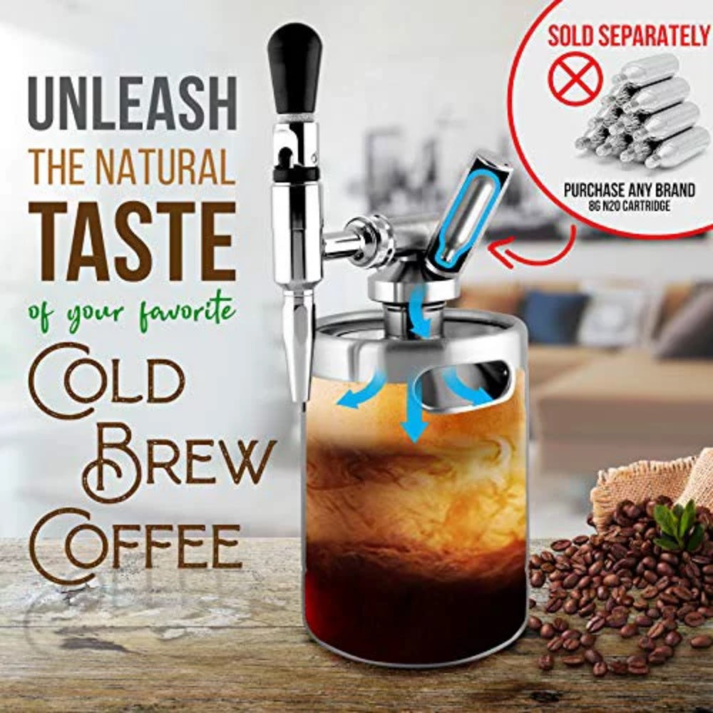 Nitrogen Coffee Machine Stainless Steel Barrel - For Firm Coffee Connoisseurs