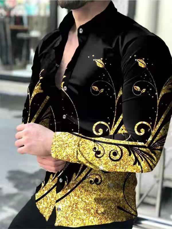 Youth Long Sleeve Shirt Casual Slim Fit Men European & American Fashion