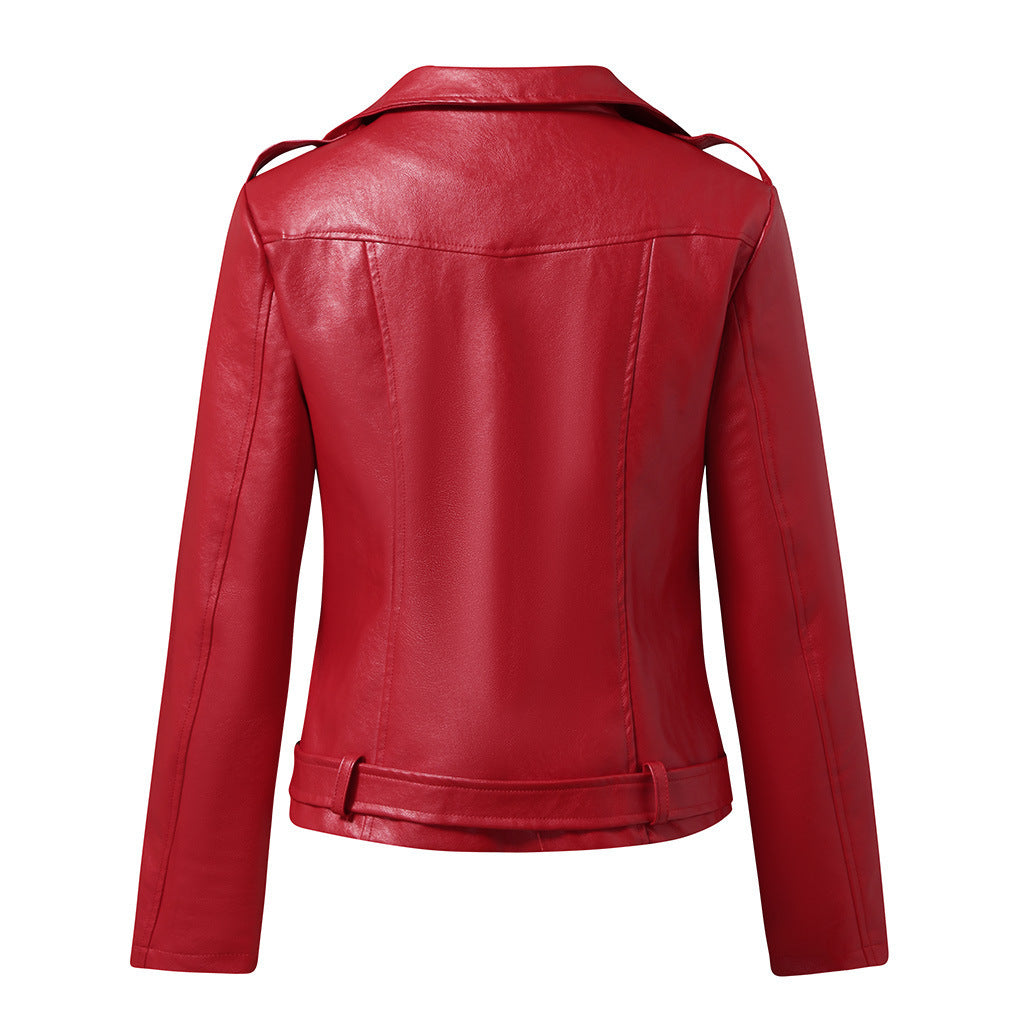 Stylish Leather Jacket For Women | Short PU Leather Motorcycle Coat