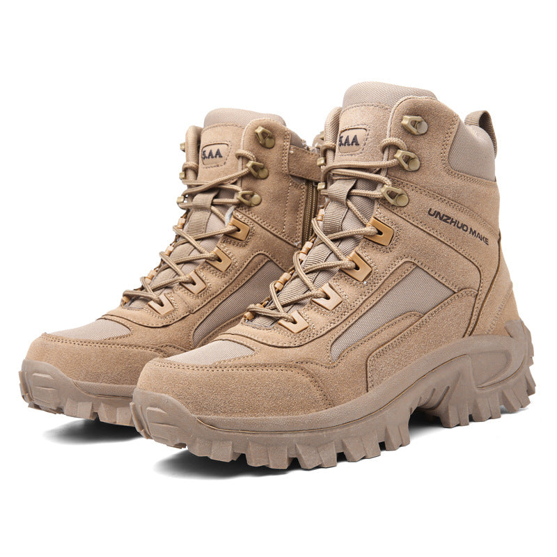 Men's Combat High-top Black Boots For Training Combat And Hiking