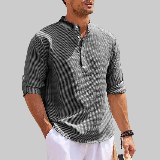 Men's Elegant Long Sleeve Pullover Shirt