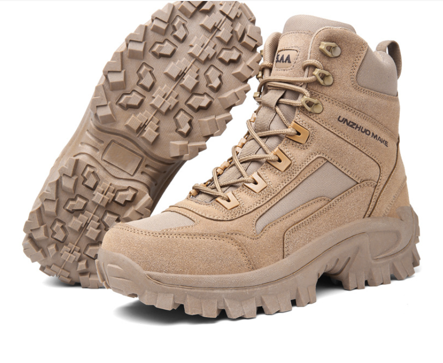 Men's Combat High-top Black Boots For Training Combat And Hiking