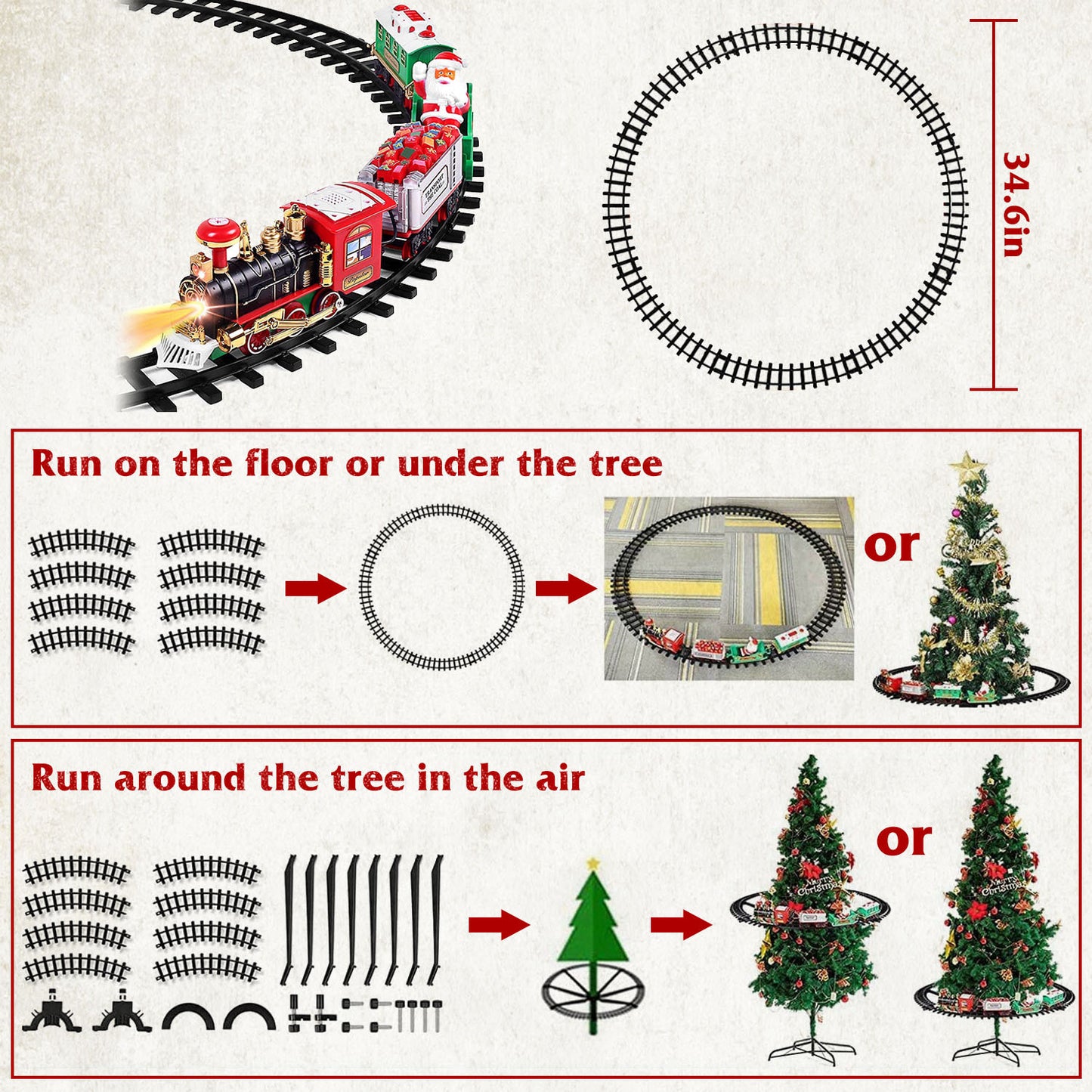 Electric Train Set Kid Toy Xmas Steam