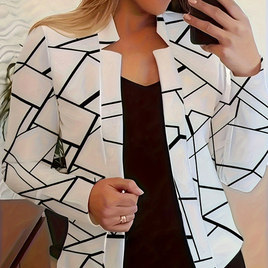 Women Stand Collar Long Sleeve Suit Small Coat For Office