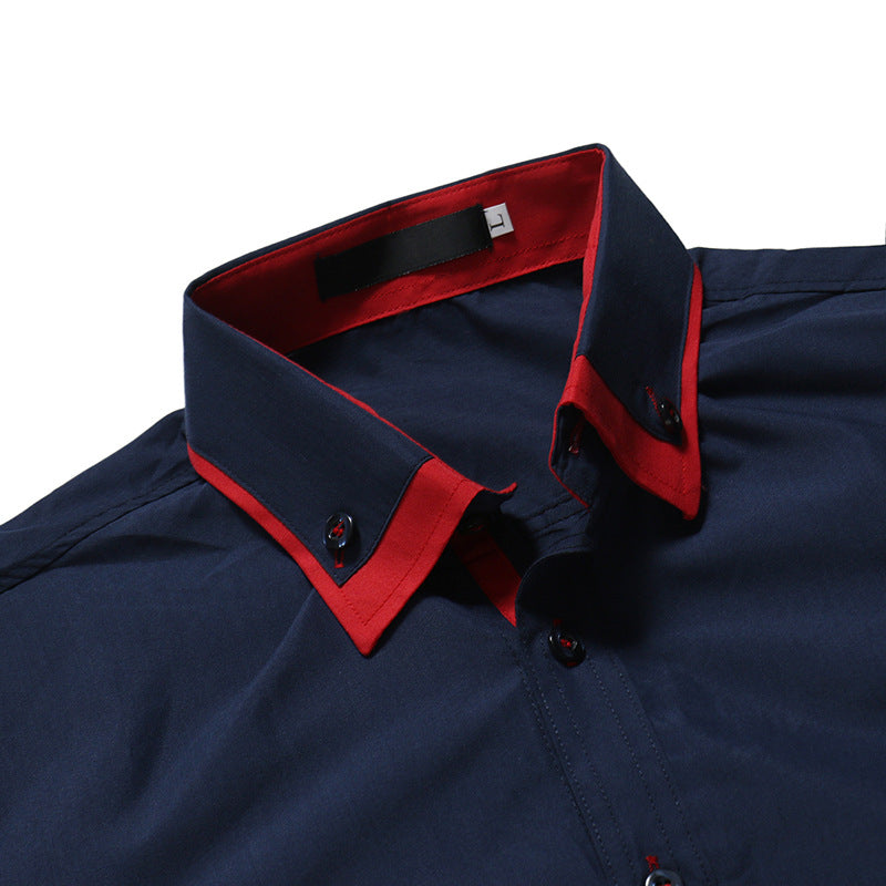 Long Sleeve Shirt For Winter Foreign Trade New Fashion Hit Color Double Collar
