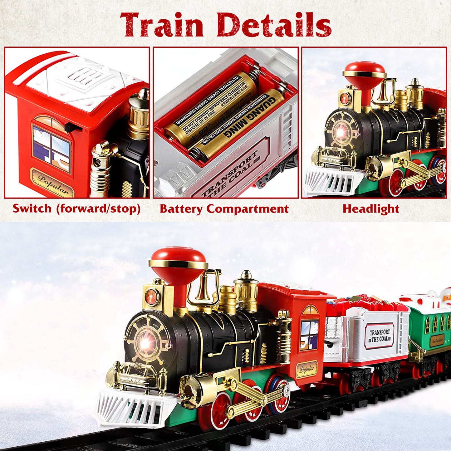 Electric Train Set Kid Toy Xmas Steam
