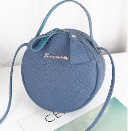 Women’s Round Crossbody Bag – Circular Leather Shoulder Messenger Purse