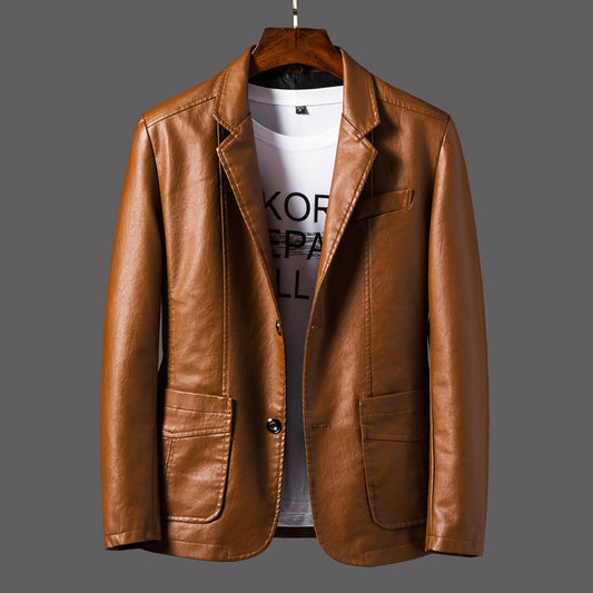 Stylish and casual PU leather jacket for men