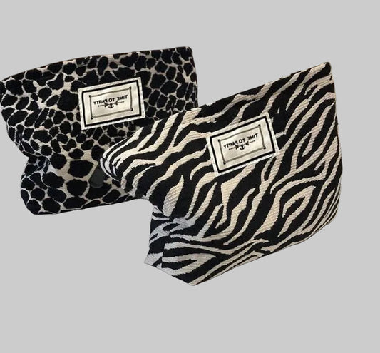 Women’s Leopard & Zebra Print Cosmetic Bag – Travel Makeup & Wash Bag