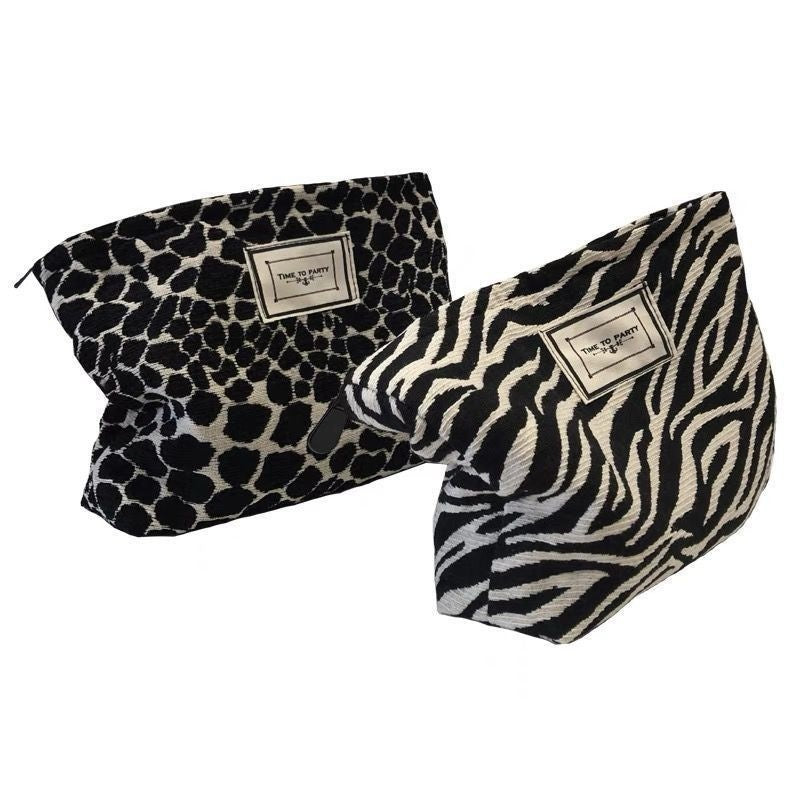Women’s Leopard & Zebra Print Cosmetic Bag – Travel Makeup & Wash Bag