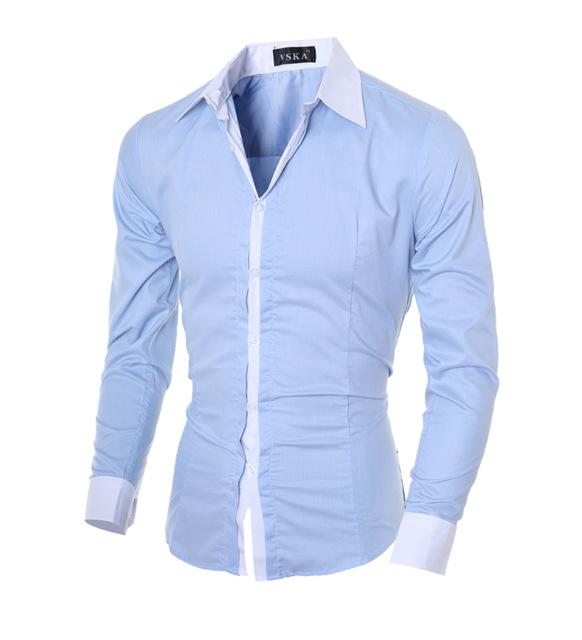 Mens Casual Long Sleeve Slim Fit Shirts