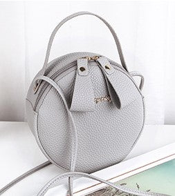 Women’s Round Crossbody Bag – Circular Leather Shoulder Messenger Purse
