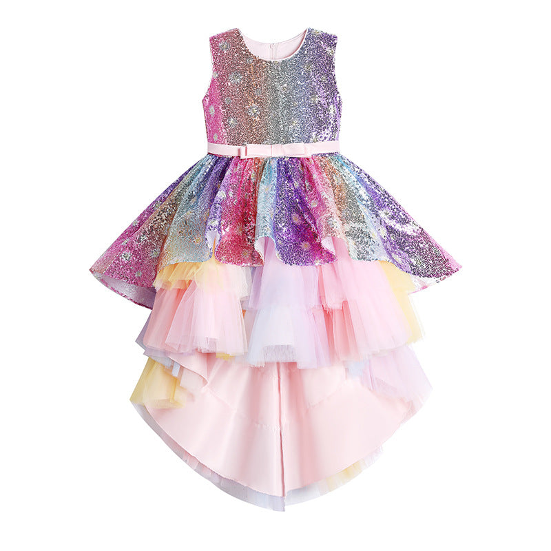Children's Trailing Girl's Pink Dress
