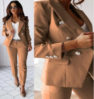 Office Business Set | Casual Suit Lapel Button-down Jacket For Women's