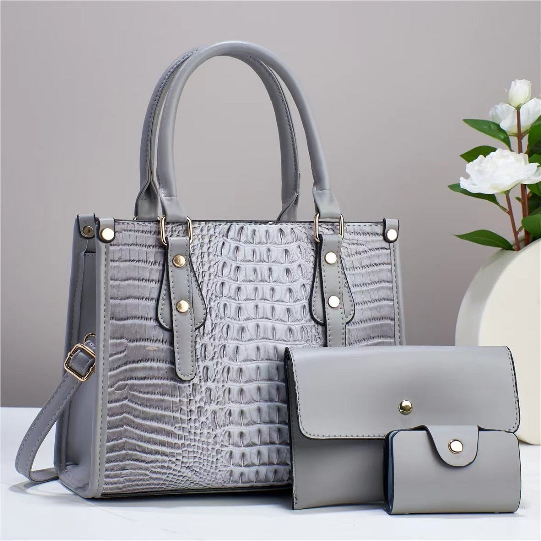 Women’s Contrast Color Three-Piece Set – Minimalist Textured Outfit