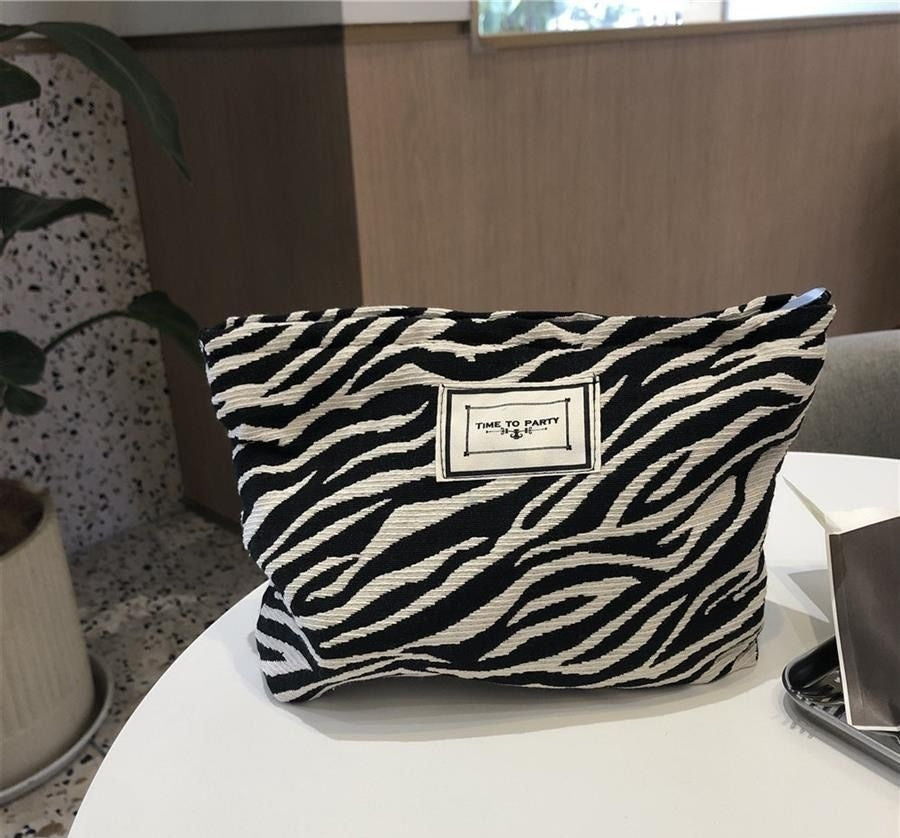 Women’s Leopard & Zebra Print Cosmetic Bag – Travel Makeup & Wash Bag