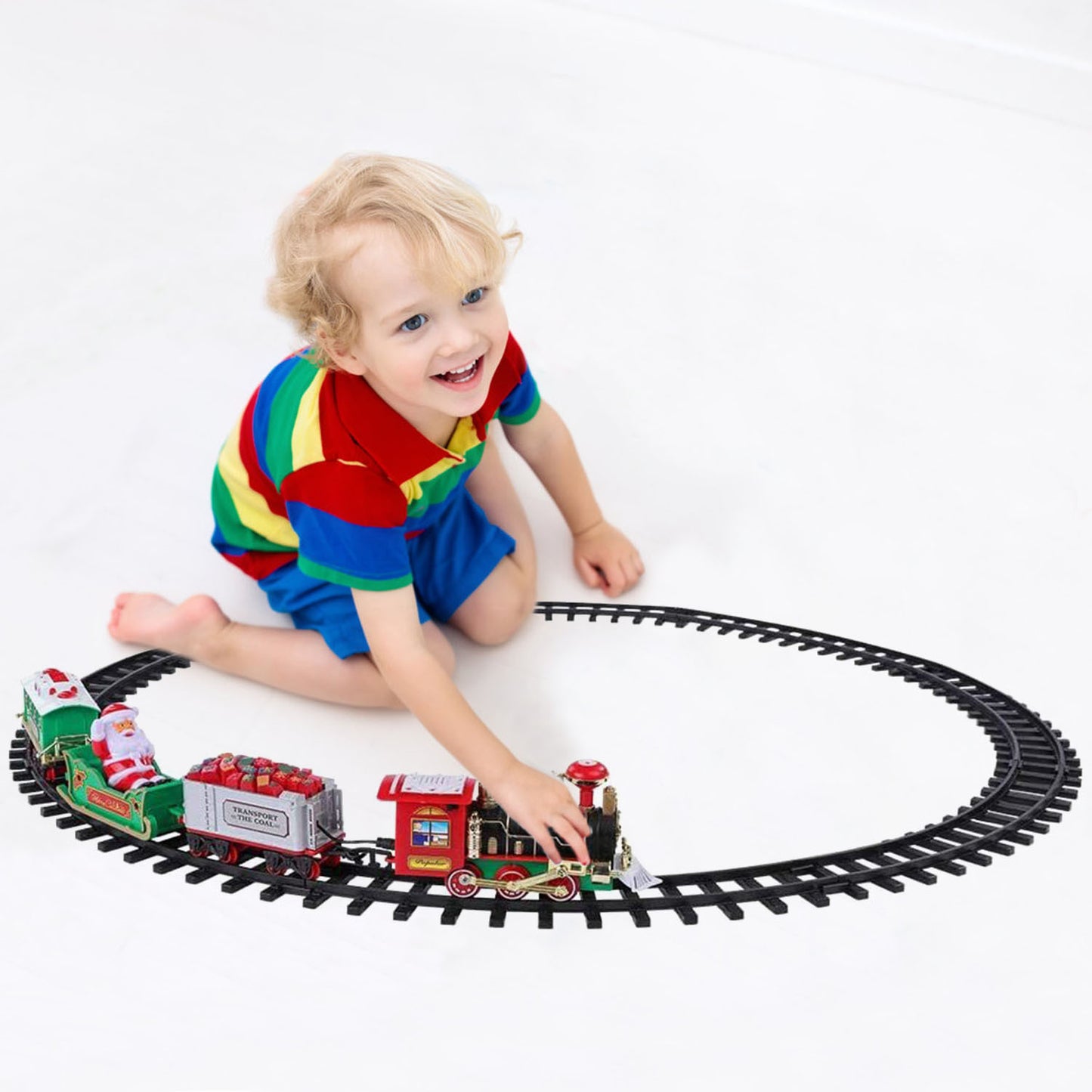 Electric Train Set Kid Toy Xmas Steam