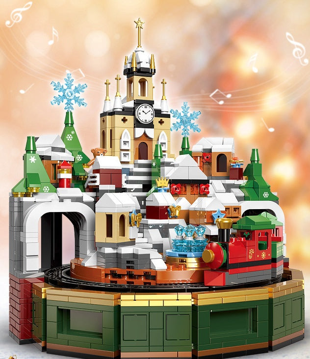 Christmas Castle Music Box Building  | Block Toys