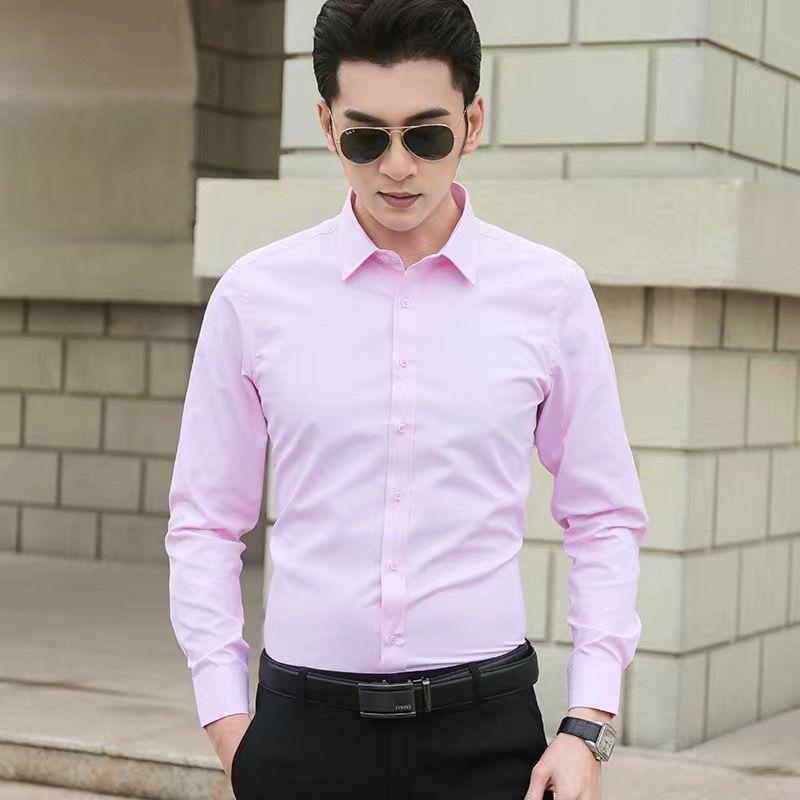 Men’s Classic White Slim Fit Long Sleeve Shirt 👔✨