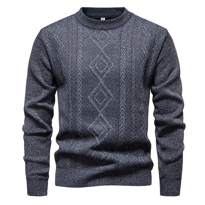 Men’s Casual Round Neck Knitted Sweater – Warm, Comfortable & Stylish