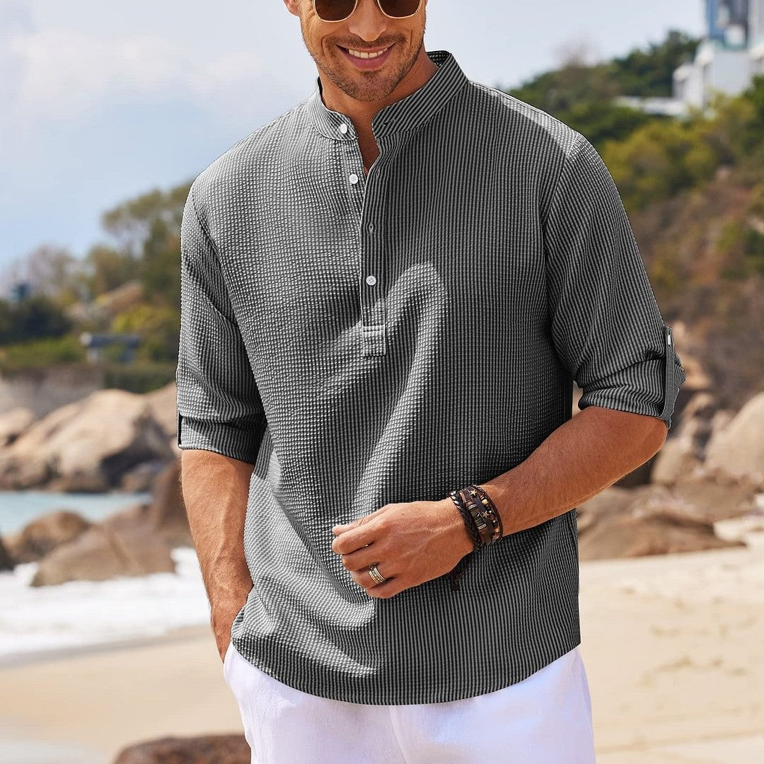 Men's Elegant Long Sleeve Pullover Shirt