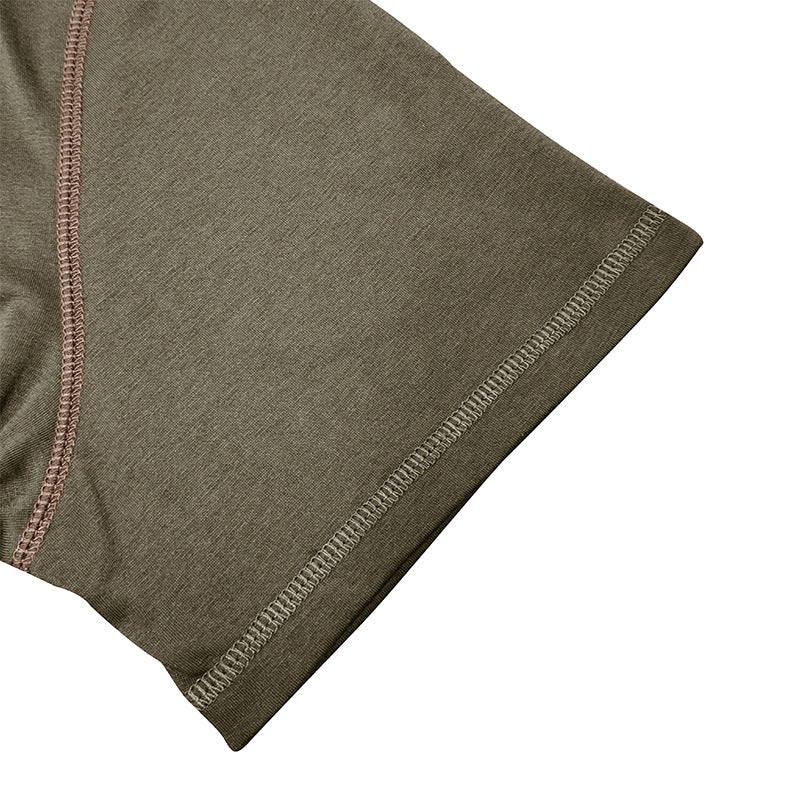 Men Short-sleeved Polo Shirt Button V-neck