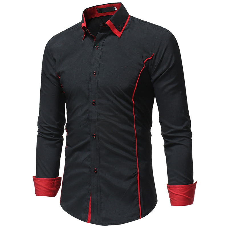 Long Sleeve Shirt For Winter Foreign Trade New Fashion Hit Color Double Collar