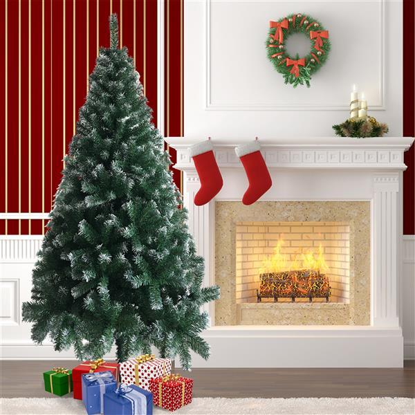 Green Spray White Christmas Tree | Approximately 6 feet