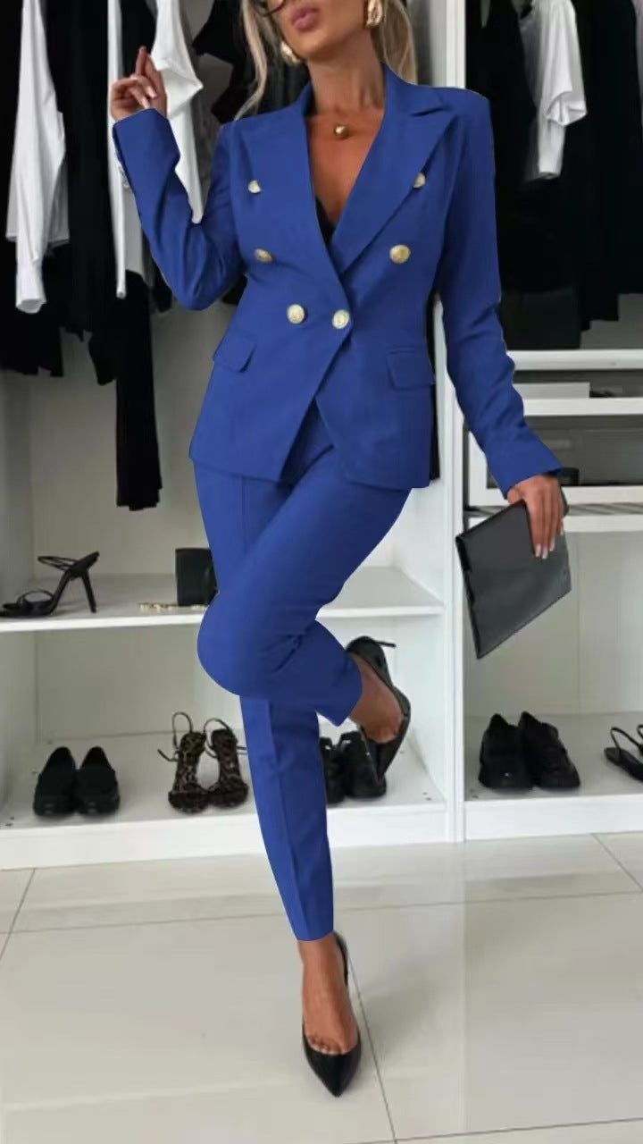 Office Business Set | Casual Suit Lapel Button-down Jacket For Women's